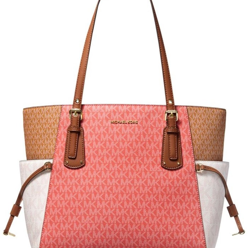 Michael Kors Signature Voyager East West Tote - Tea Rose Multi